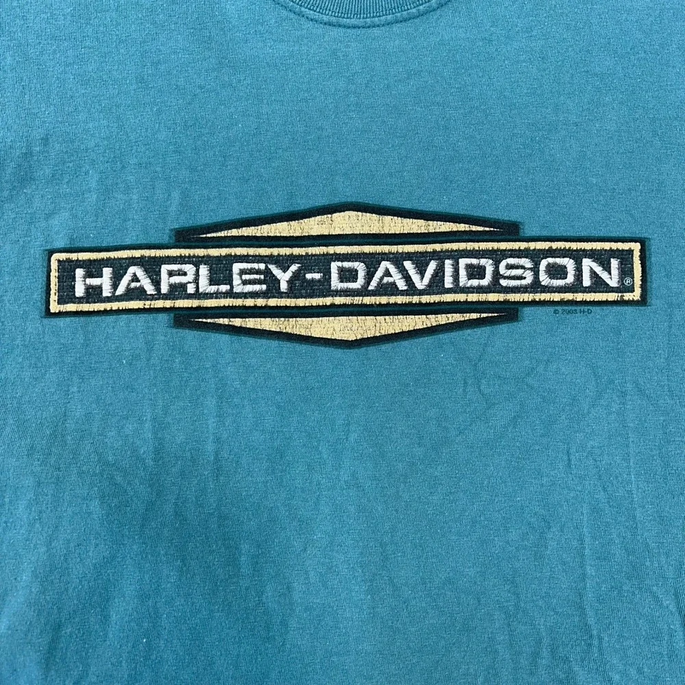 Vintage Harley Davidson Graphic Tee Mens Large Short Sleeve Florida Blue Shirt